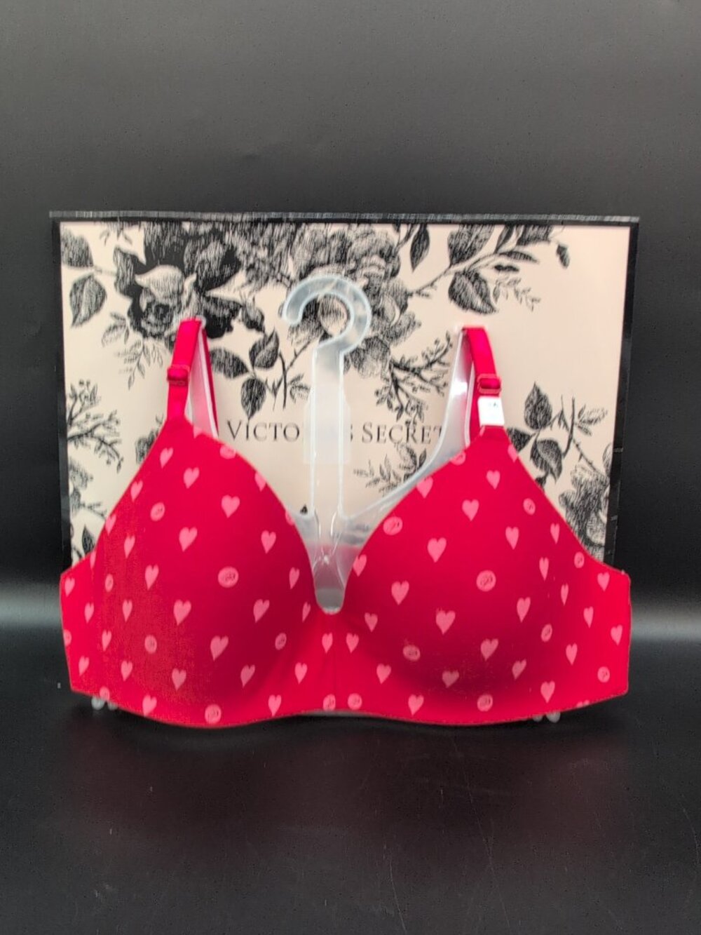 Victoria's Secret PINK Wear Everywhere Lightly Lined Wireless Bra 36C Red Heart